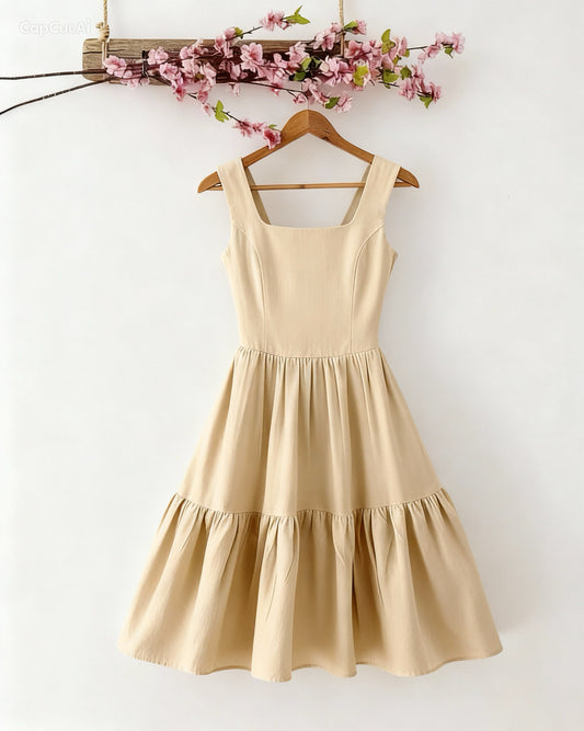 Vestido Algodón Beige